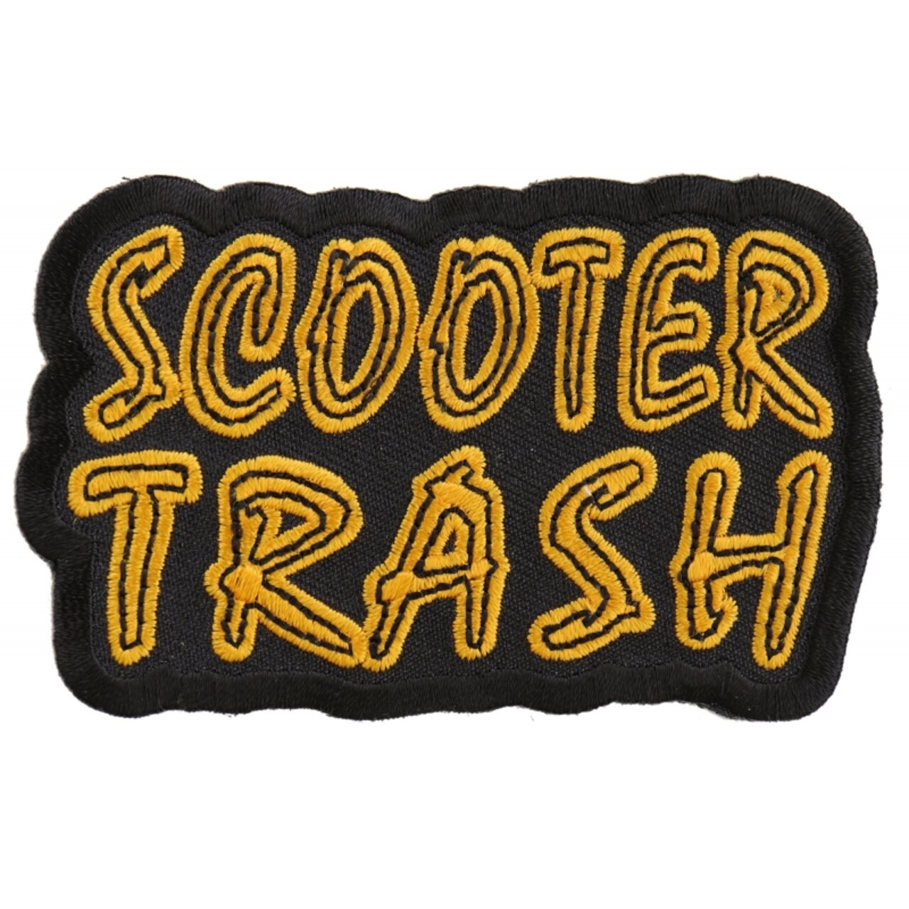 Patch, Embroidered Patch (Iron-On or Sew-On), Scooter Trash Funny Patch,  3.5 x 2.5